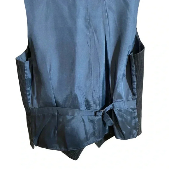 VGT Scotts Grey Ltd. Men's Corduroy Suit Vest Button Down Front Pockets Blue 42 - Picture 9 of 13